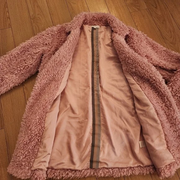 P.J. Salvage Pink Faux Fur Coat-oversized Small - Picture 8 of 16